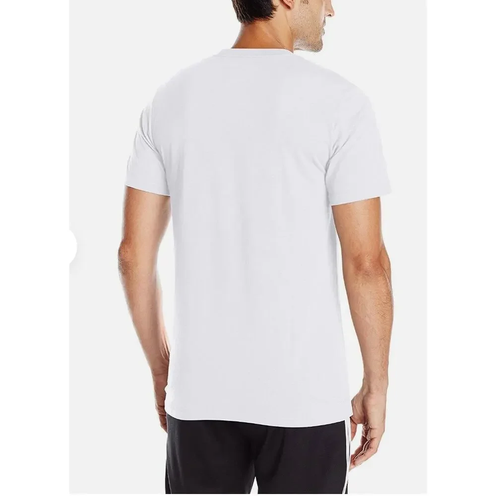 Adidas Pursuit of Hoops Blue Print White Tee Shirt Men's sz. L